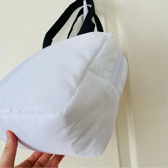 Brand New Chanel White Puffy Top Handles Beauty Makeup Cosmetic Bag
